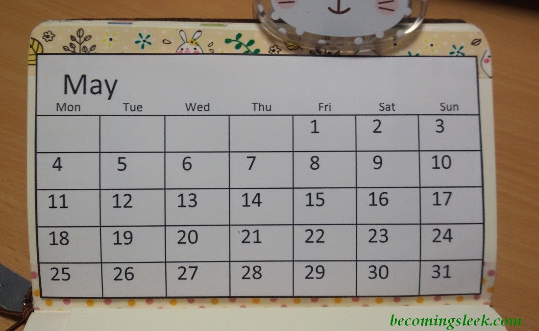 Free Printable  Pocket Monthly Calendar â Becoming Sleek